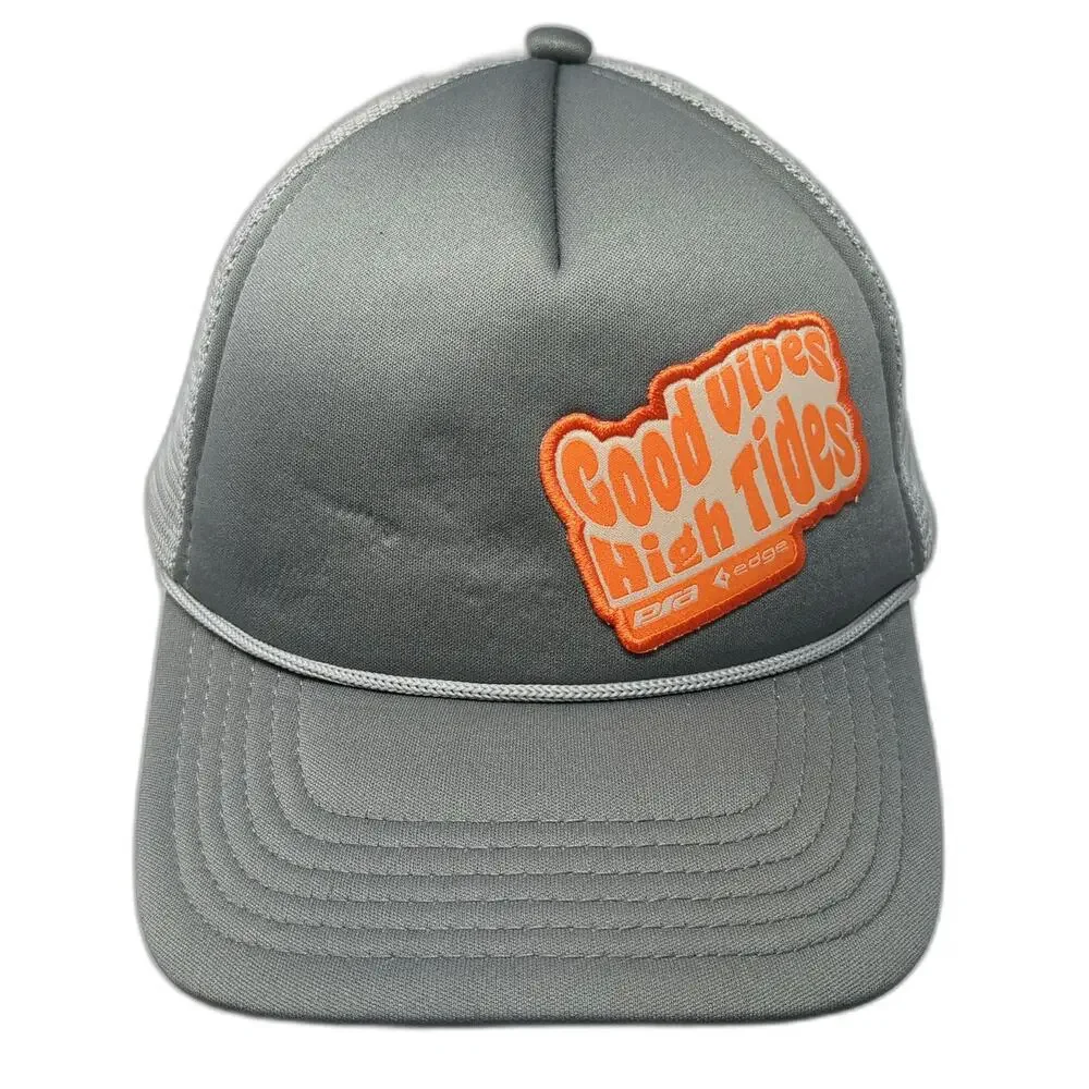 Pacific Headwear Trucker Hat Gray One Size Mesh Snapback Good Vibes High Tides